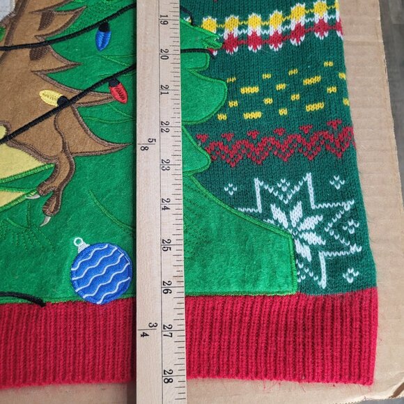 Ugly Christmas Sweater Adult SZ Medium Holiday Time Dinosaur T-Rex Funny - Picture 9 of 10